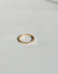 2mm Band with Stone | 14ct Yellow Gold
