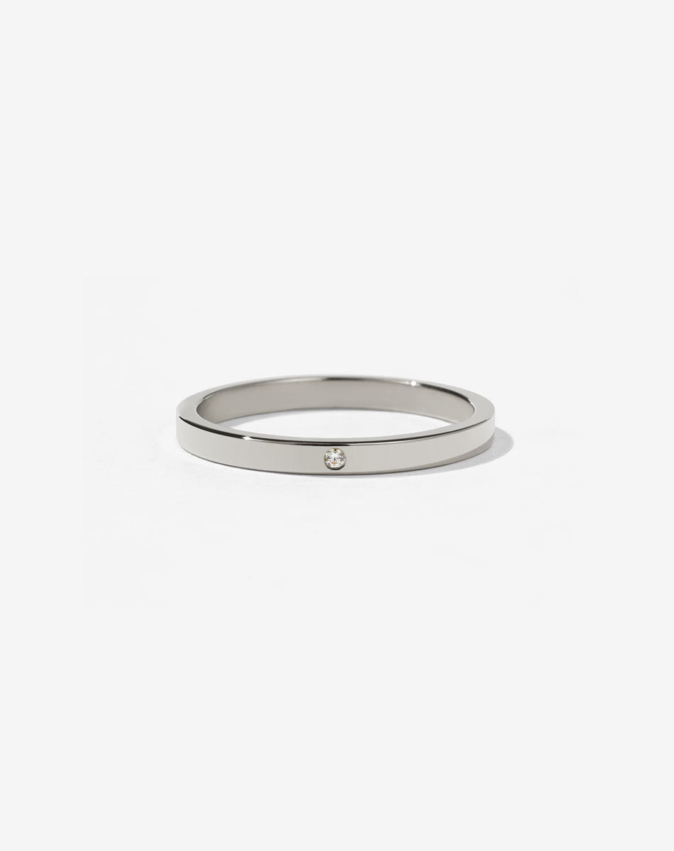 2mm Band with Stone | Sterling Silver