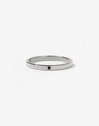 2mm Band with Stone | 14ct White Gold