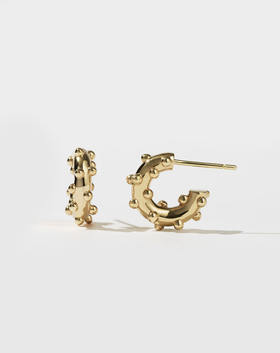 Anemone Hoop Earrings Small | 23kt Gold Plated