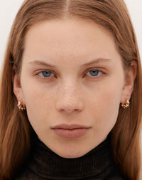 Anemone Hoop Earrings Small | 23kt Gold Plated