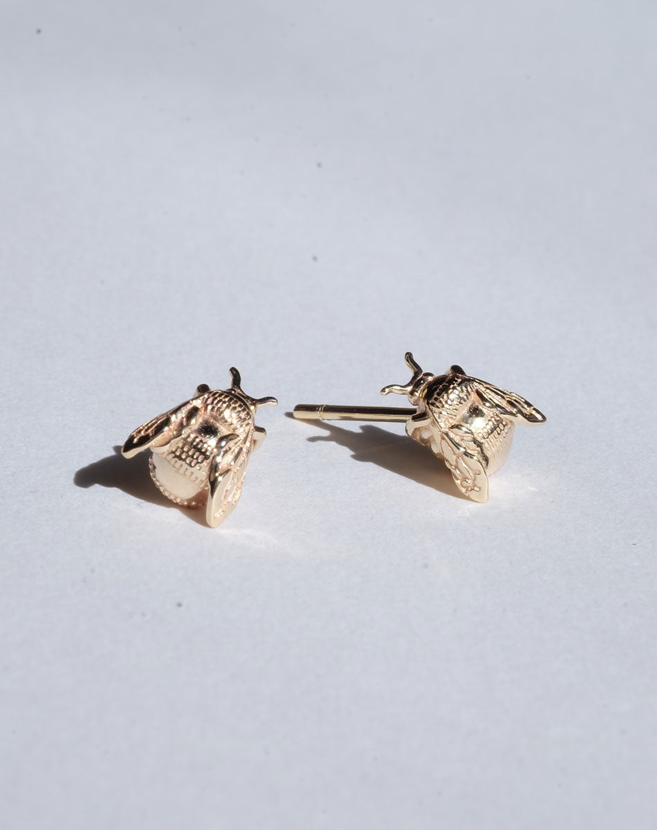 Bee Stud Earrings | 9ct Yellow Gold