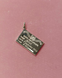 Birth Certificate Charm Necklace | Sterling Silver