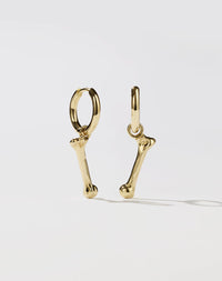 Bone Charm Earrings | 23k Gold Plated