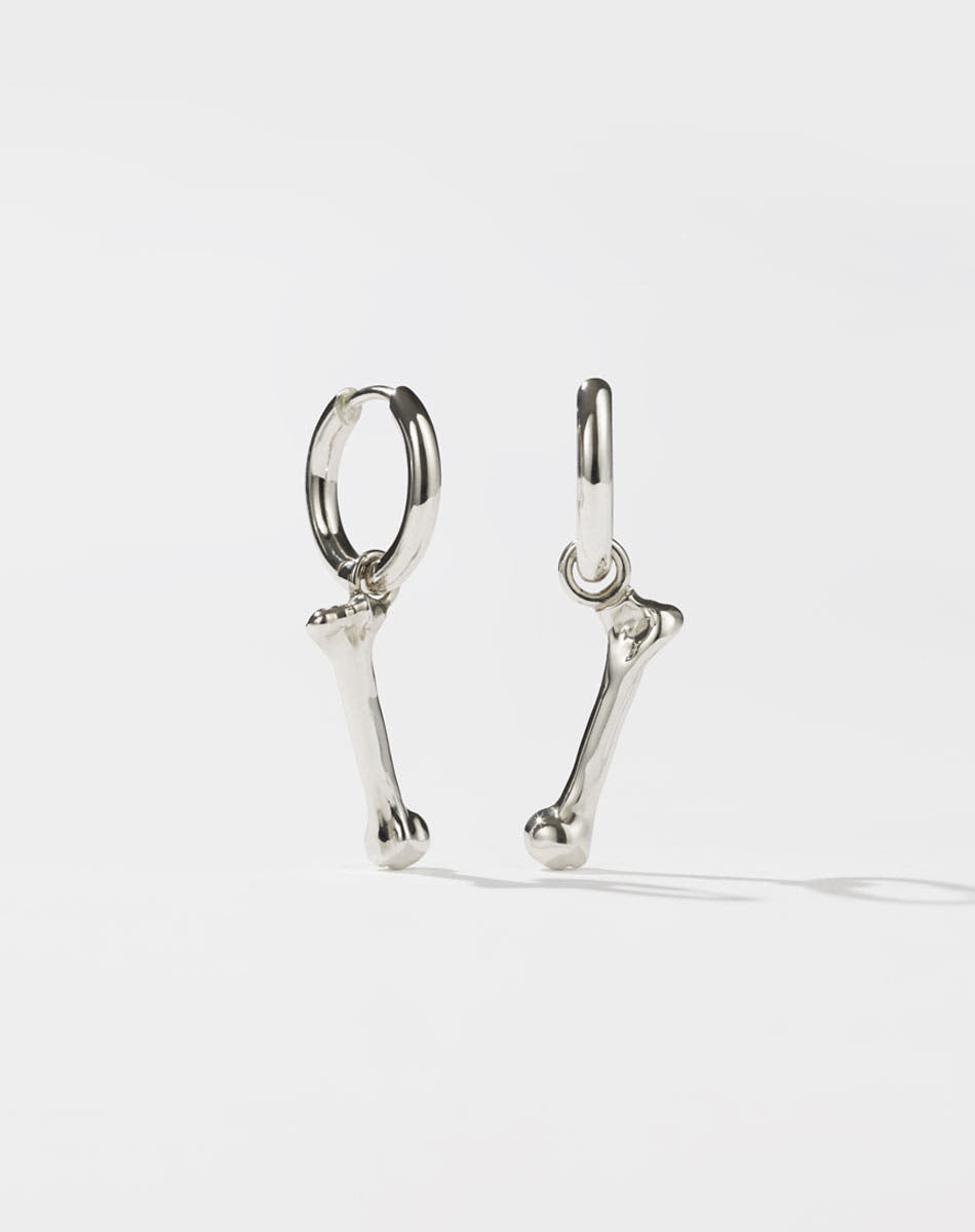 Bone Charm Earrings | Sterling Silver