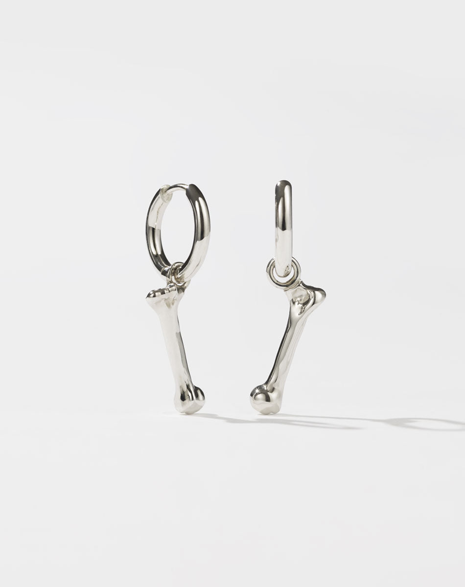 Bone Charm Earrings | Sterling Silver