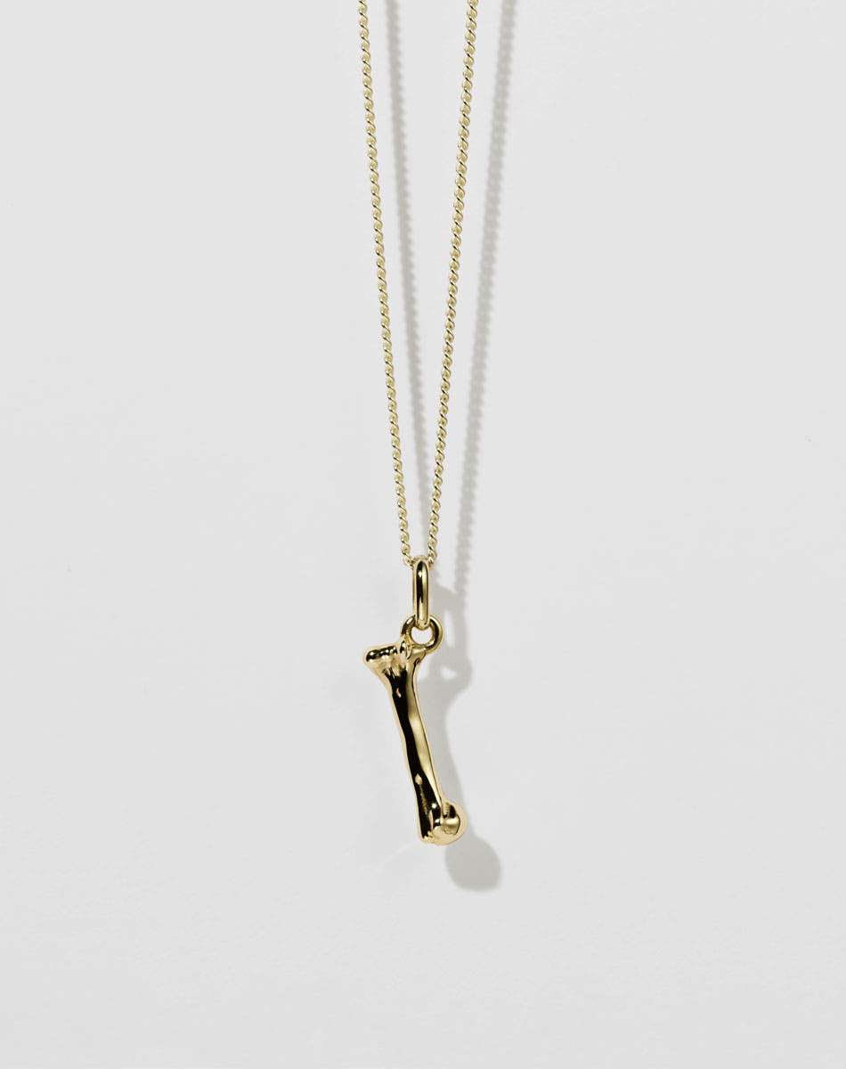 Bone Charm Necklace | 23k Gold Plated