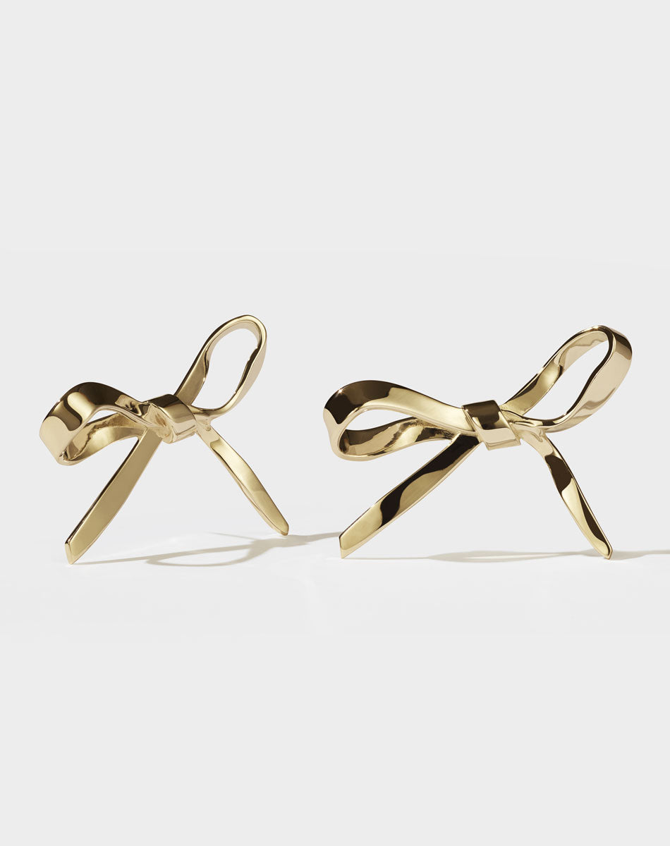 Large Gold Bow Statement Earrings