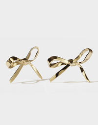 Large Gold Bow Statement Earrings