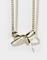 Bow Necklace Large | 23kt Gold Plated
