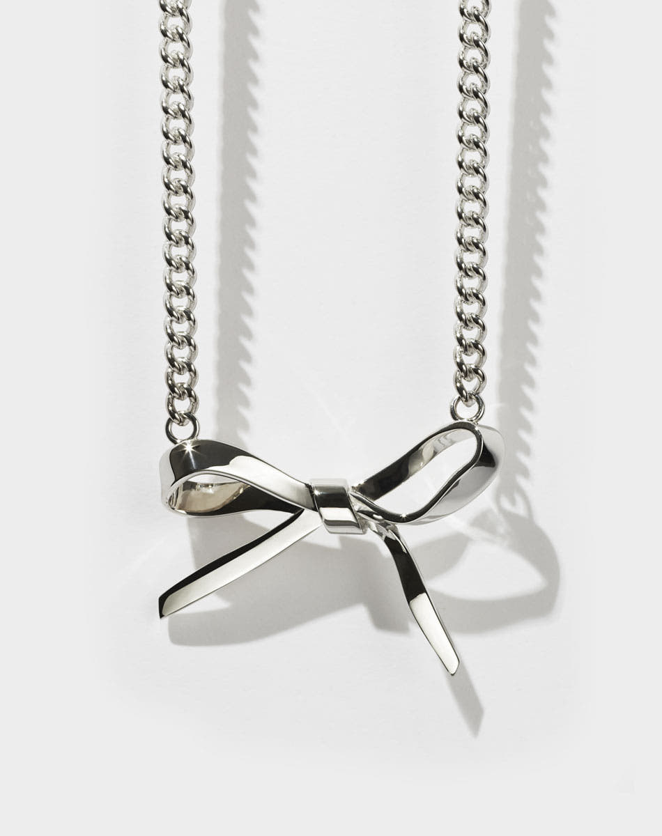 Bow Necklace Large | Sterling Silver