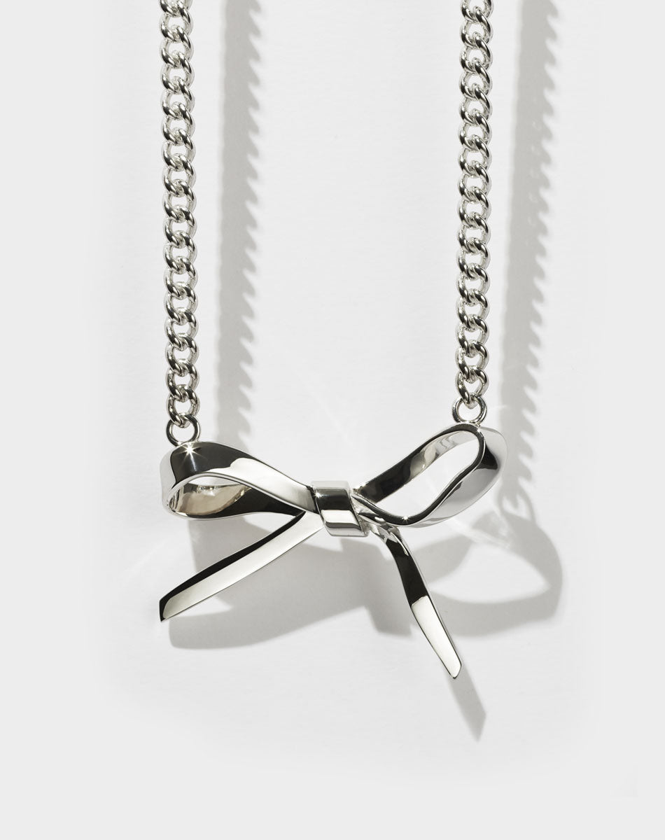Bow Necklace Large | Sterling Silver