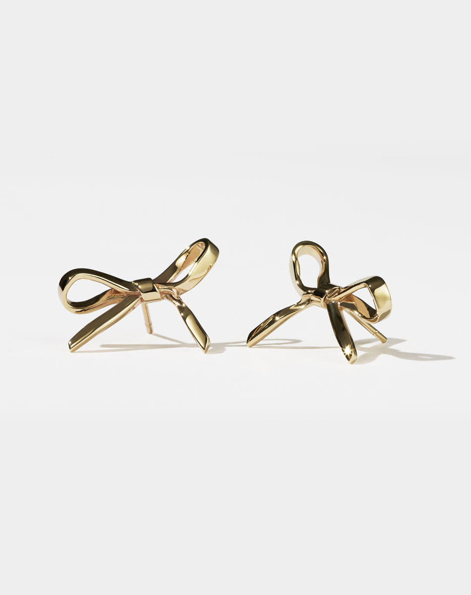 Bow Earrings Medium | 23k Gold Plated