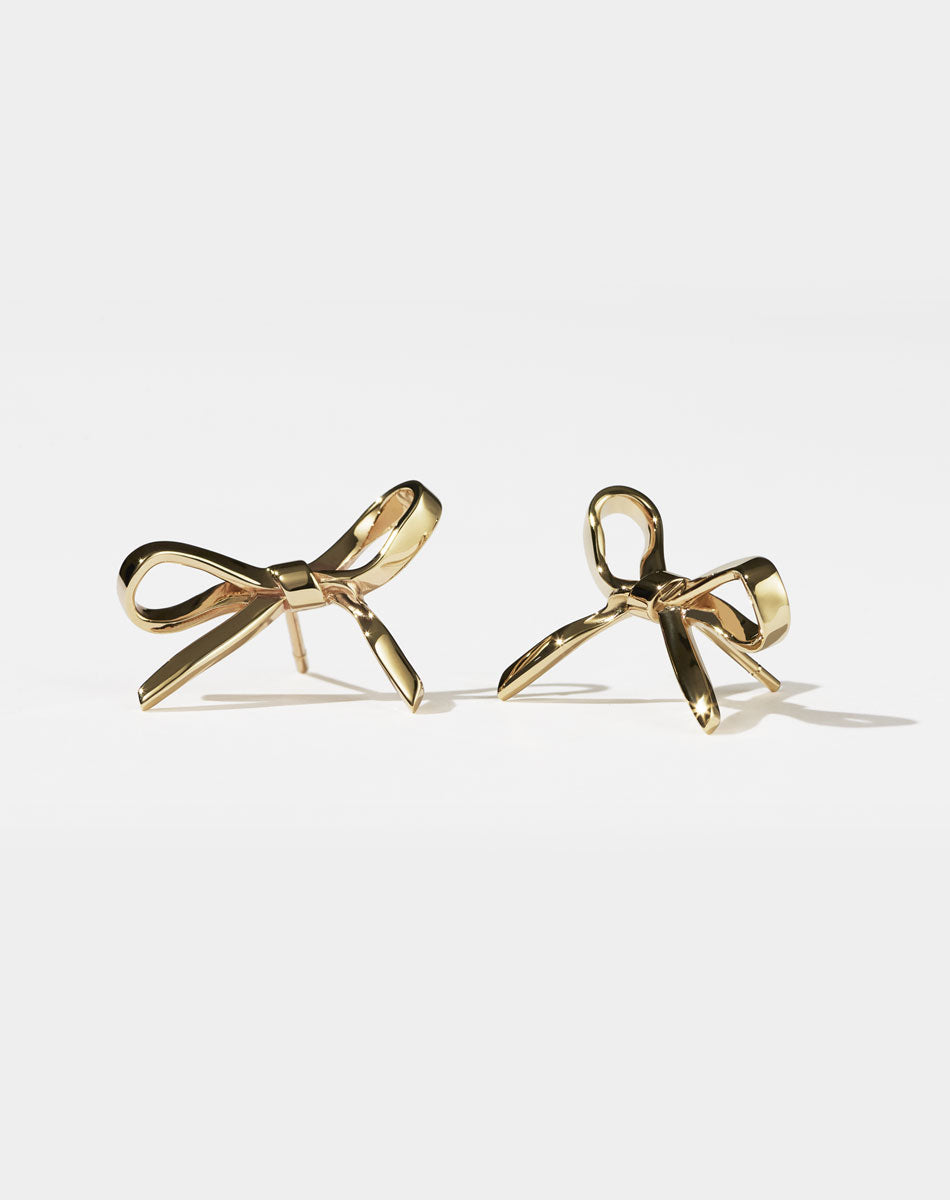 Bow Earrings Medium | 23kt Gold Plated