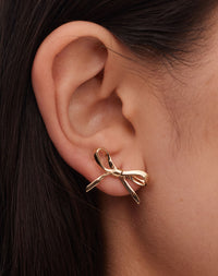 Bow Earrings Medium | 9ct Yellow Gold