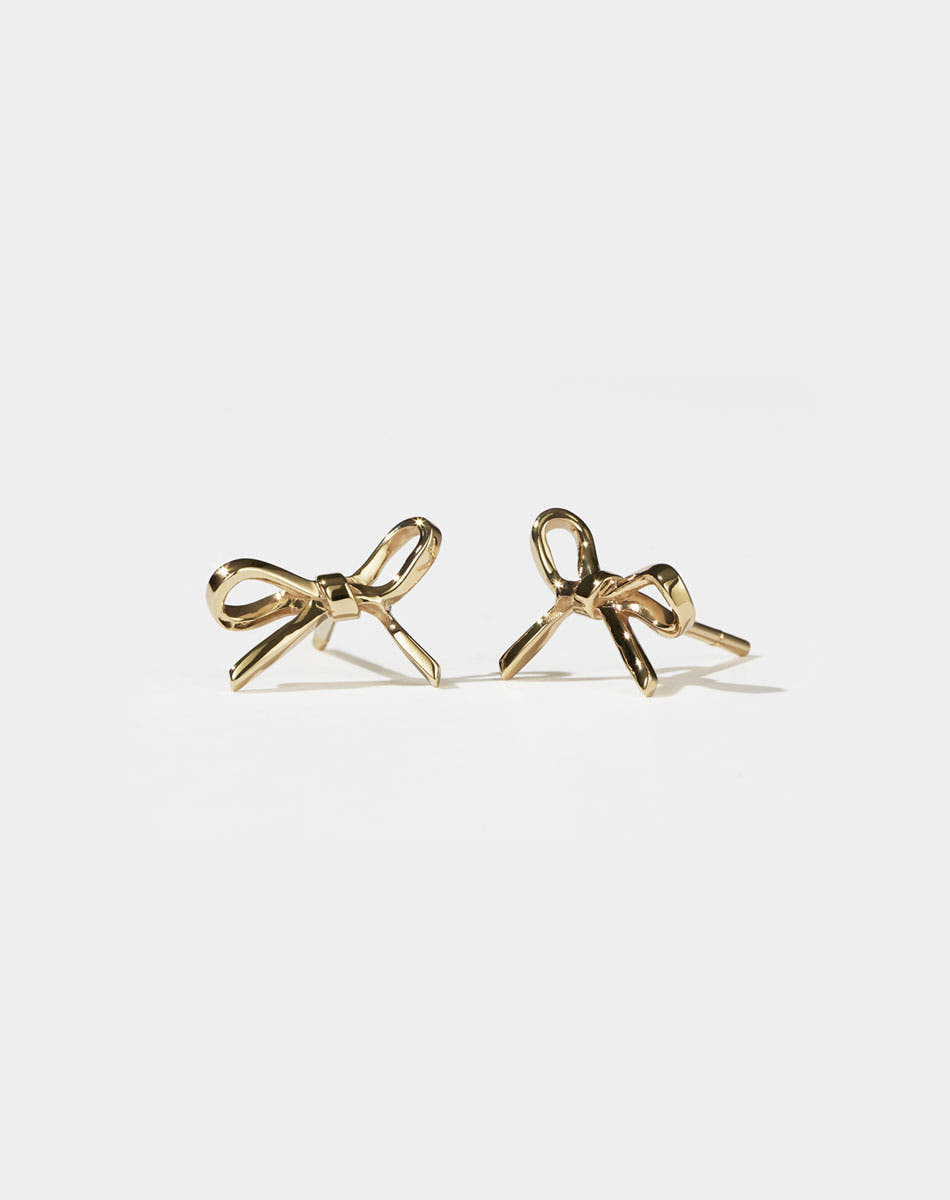 Bow Stud Earrings Small | 9ct Yellow Gold