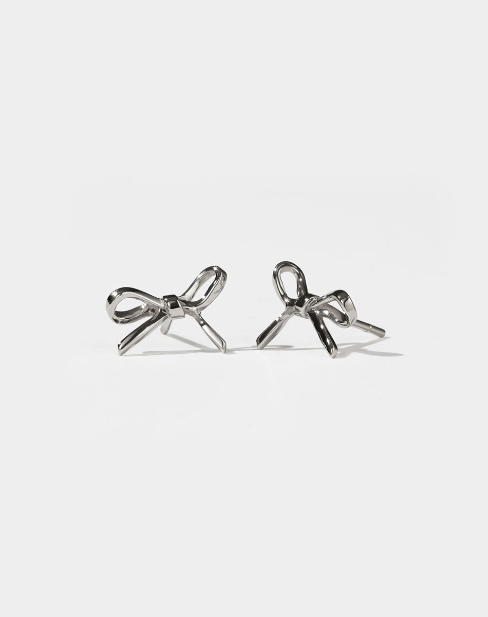 Bow Stud Earrings Small | Sterling Silver