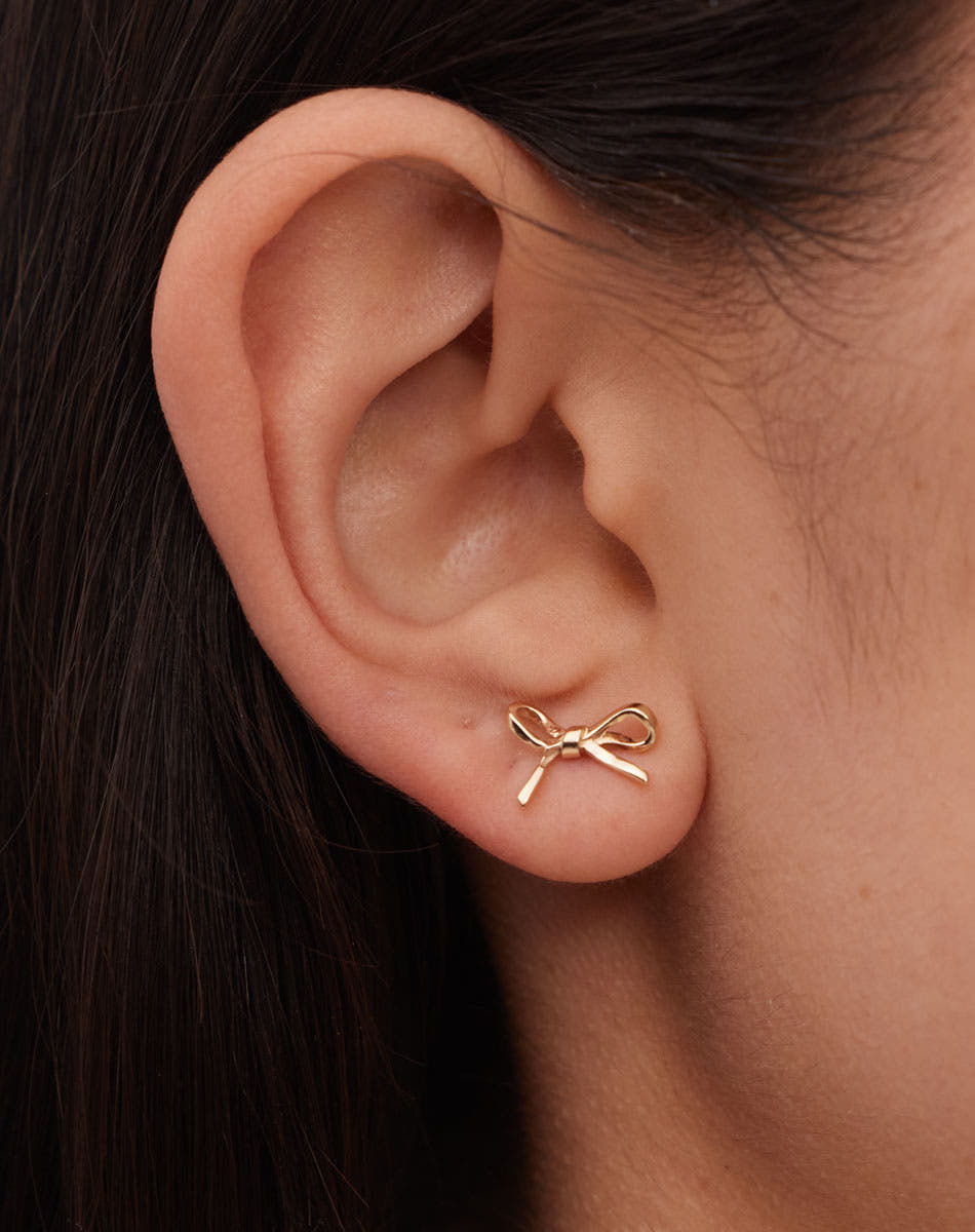 Bow Stud Earrings Small | 9ct Yellow Gold