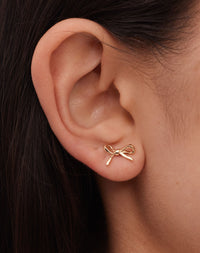 Bow Stud Earrings Small | 9ct Yellow Gold