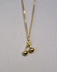 Cherry Charm Necklace | 23k Gold Plated