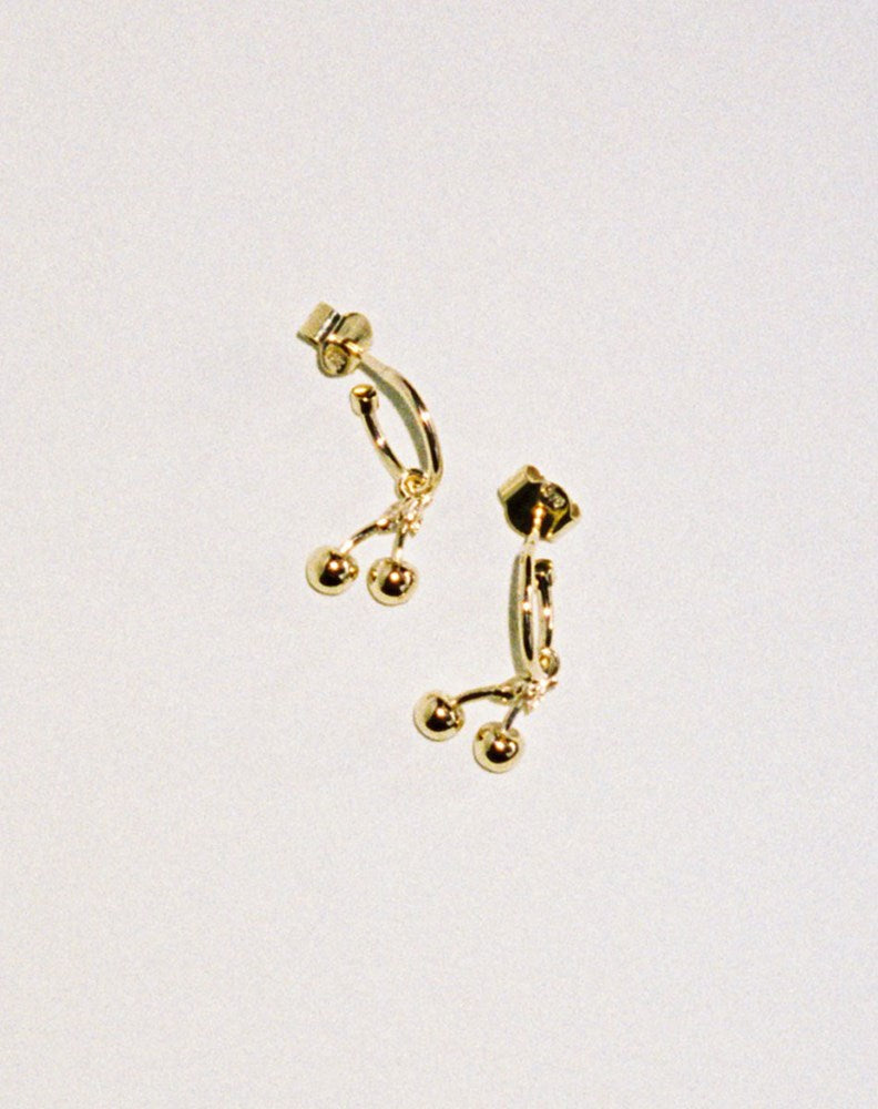 Cherry Signature Hoops | 23kt Gold Plated over Sterling Silver