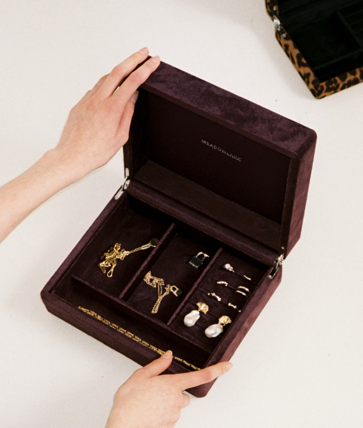 Velvet Jewellery Box Small | Merlot