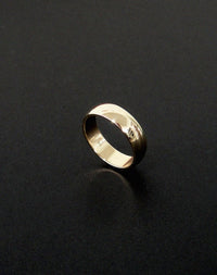 Classic Gold Mens Wedding Ring. Half round 6mm wide