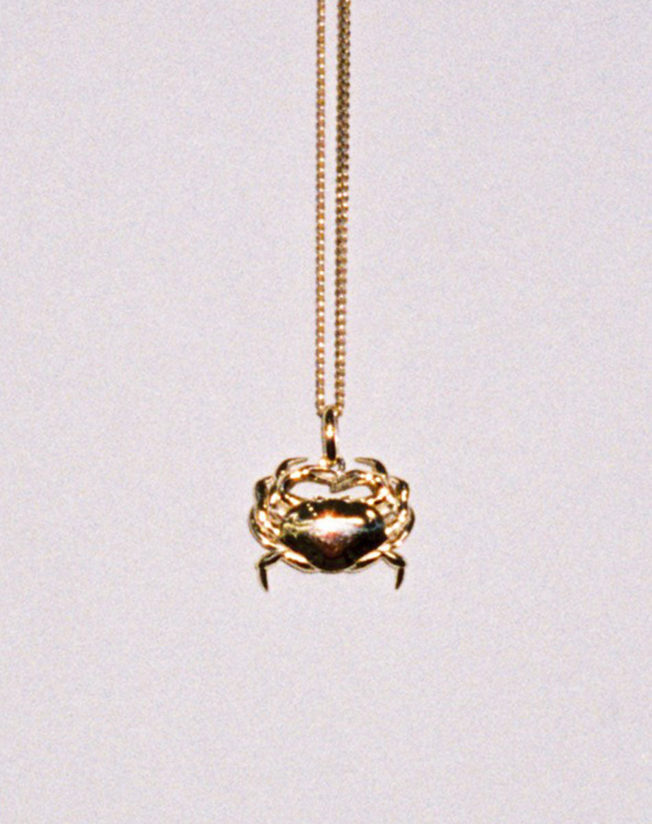 Crab Charm Necklace | 23k Gold Plated