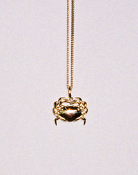 Crab Charm Necklace | 23k Gold Plated
