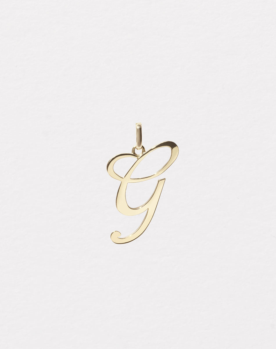 Cursive Letter Charm | 23k Gold Plated