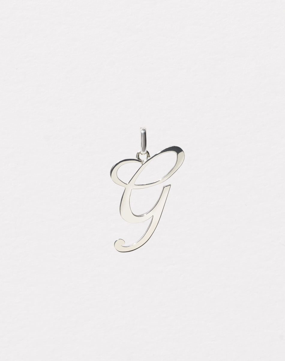 Cursive Letter Charm | Sterling Silver