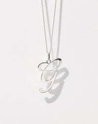 Cursive Letter Charm Necklace | Sterling Silver