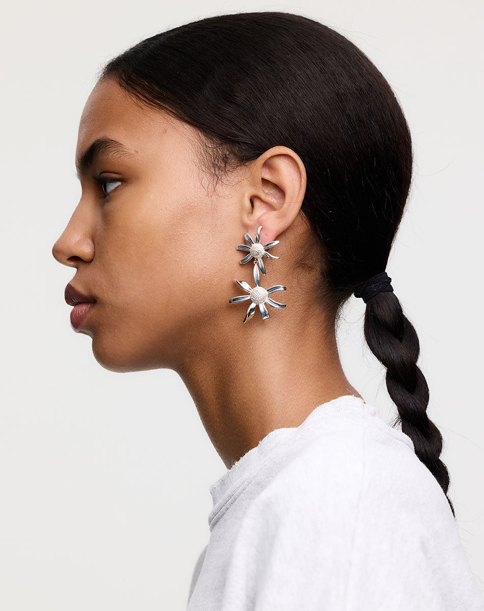 Daisy Drop Earrings | 23k Gold Plated