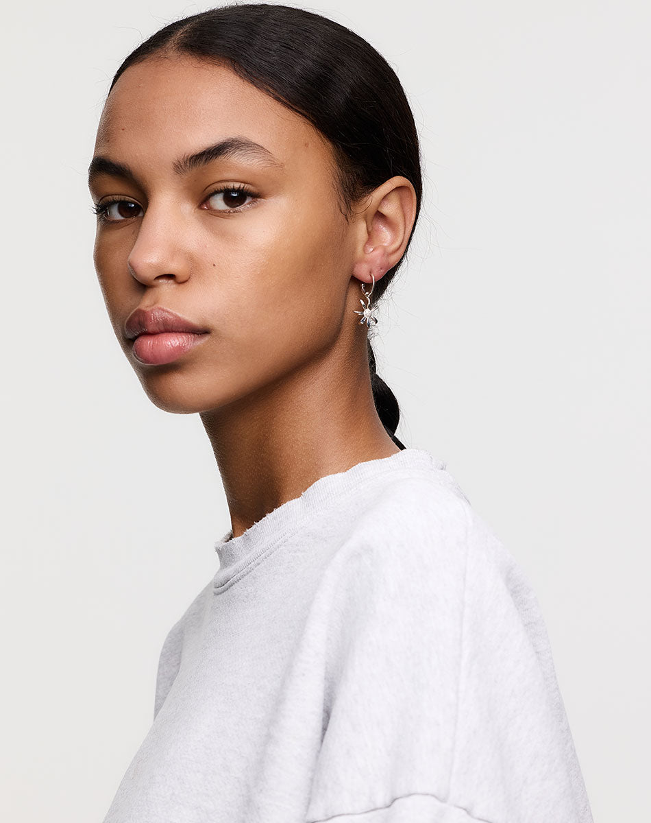 Daisy Signature Hoops | Sterling Silver