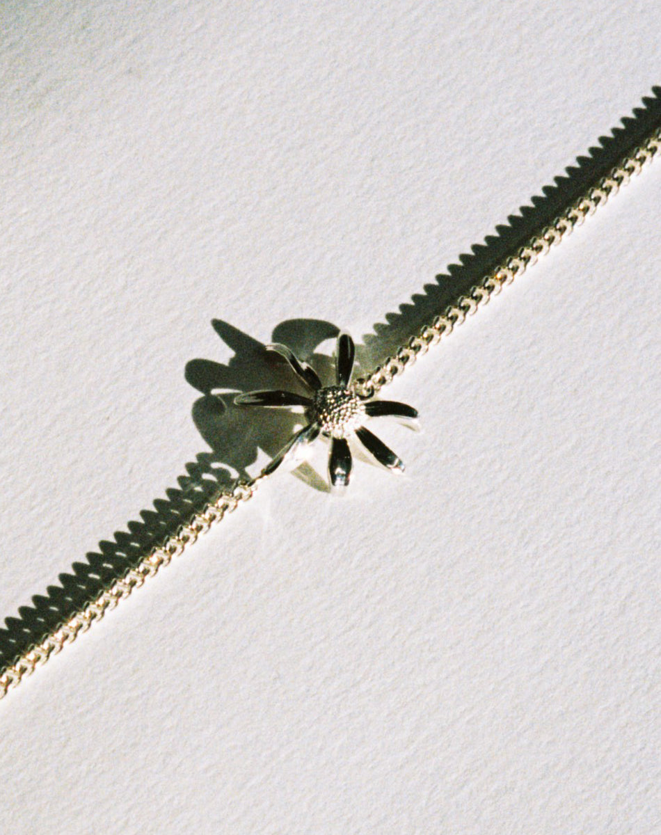 Daisy Charm Bracelet | 23k Gold Plated