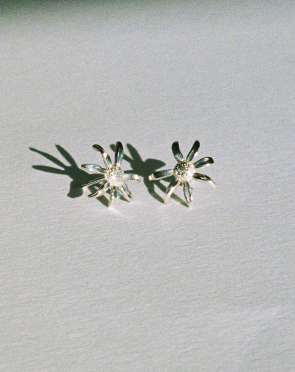 Daisy Studs Earrings | 23k Gold Plated