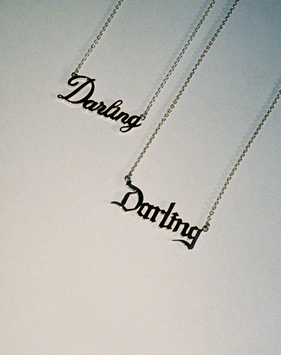 Darling Necklace Cursive | 23k Gold Plated