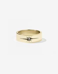 Diamond Star Band Flat | 18ct Yellow Gold