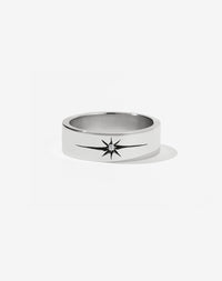 Diamond Star Band Flat | Platinum