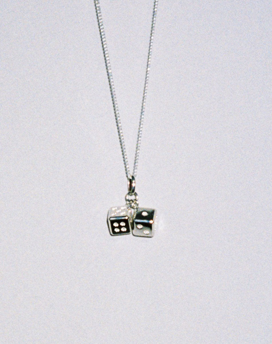 Dice Charm Necklace | Sterling Silver