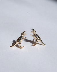 Dinosaur Stud Earrings | 23kt Gold Plated