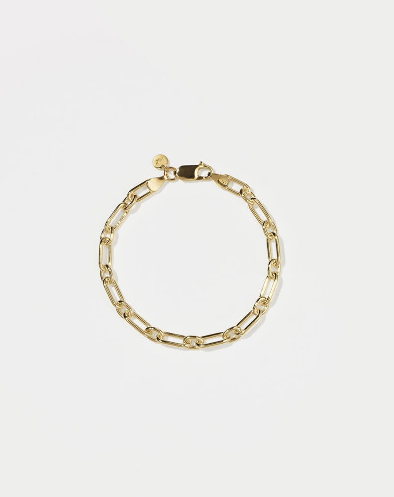 Figaro Paperclip Bracelet | 23k Gold Plated