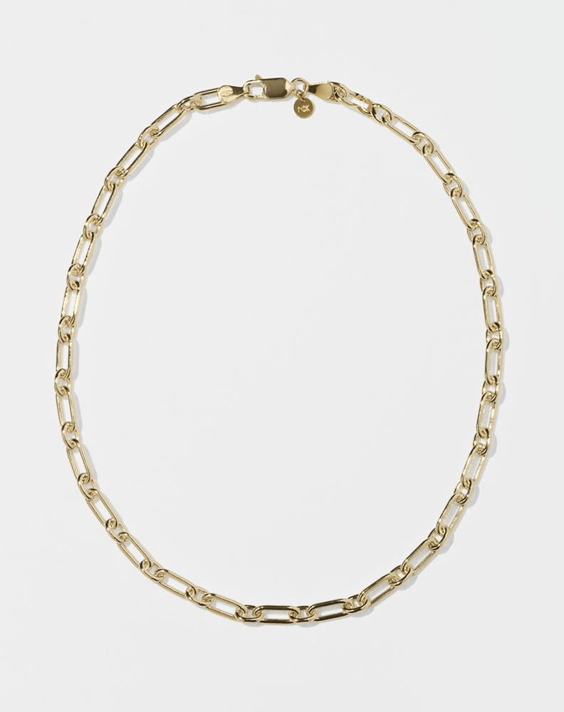 Figaro Paperclip Necklace | 23k Gold Plated