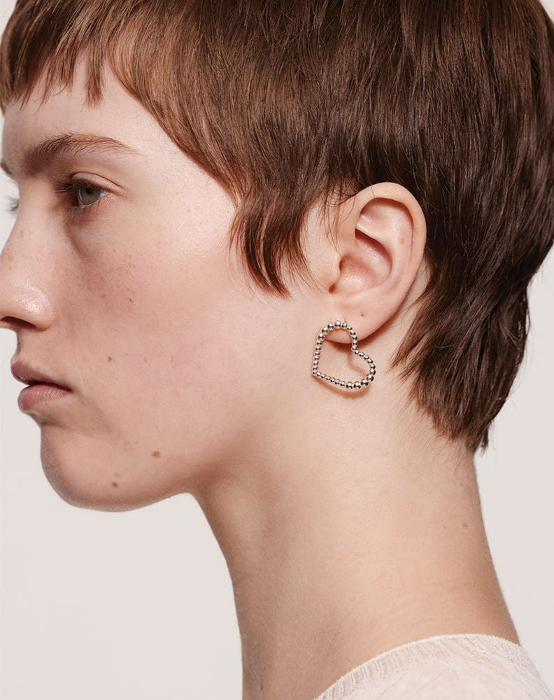 Fizzy Heart Earrings Medium | Sterling Silver