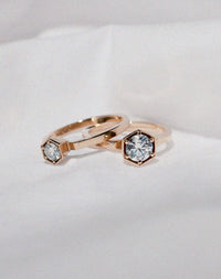 Hexagon Solitaire Ring | 14ct Yellow Gold
