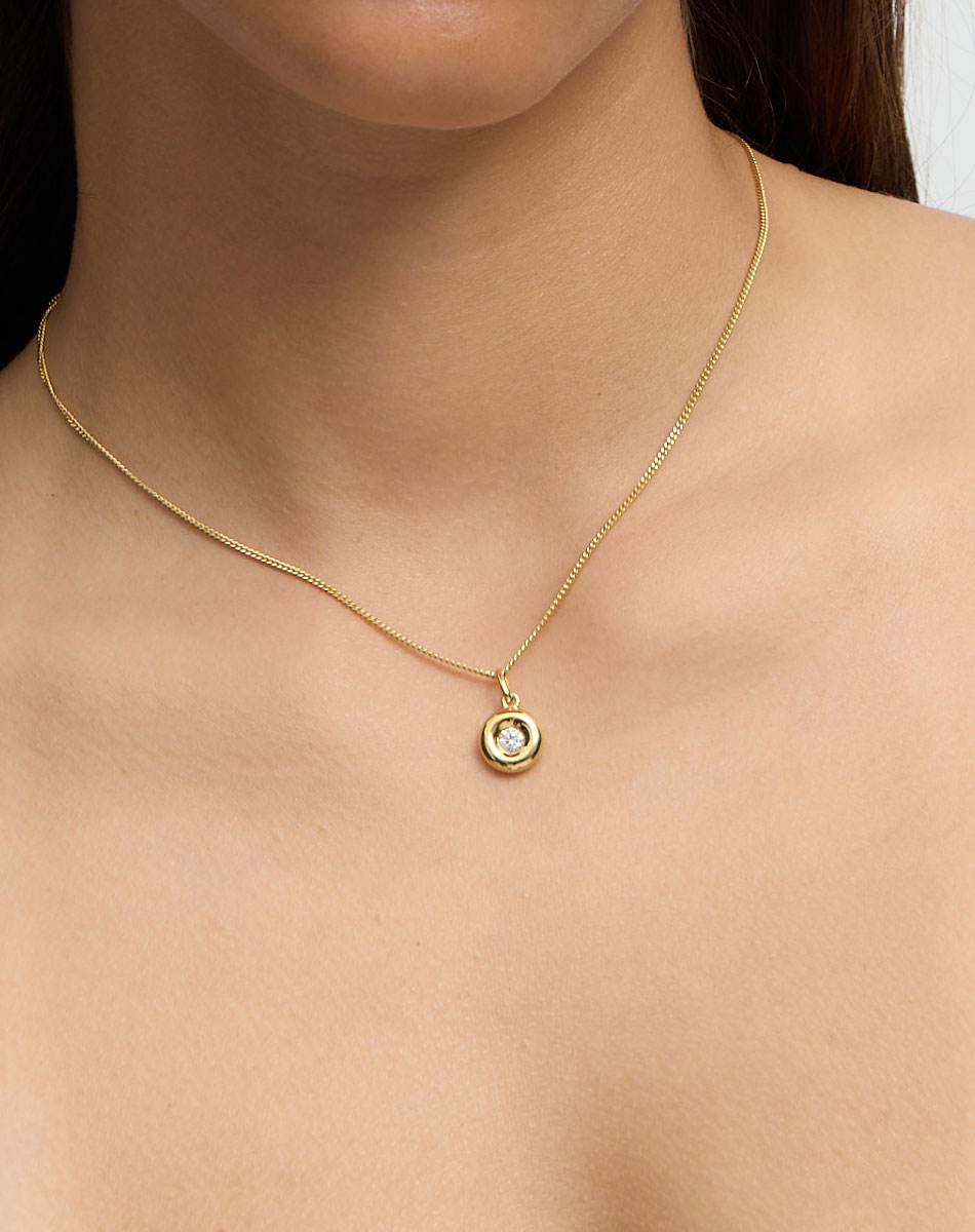 James Charm Necklace | 23k Gold Plated