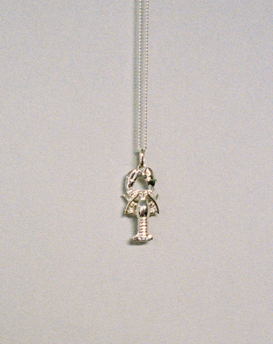 Lobster Charm Necklace | Sterling Silver