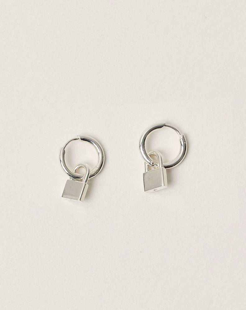 Locked Charm Earrings | Sterling Silver