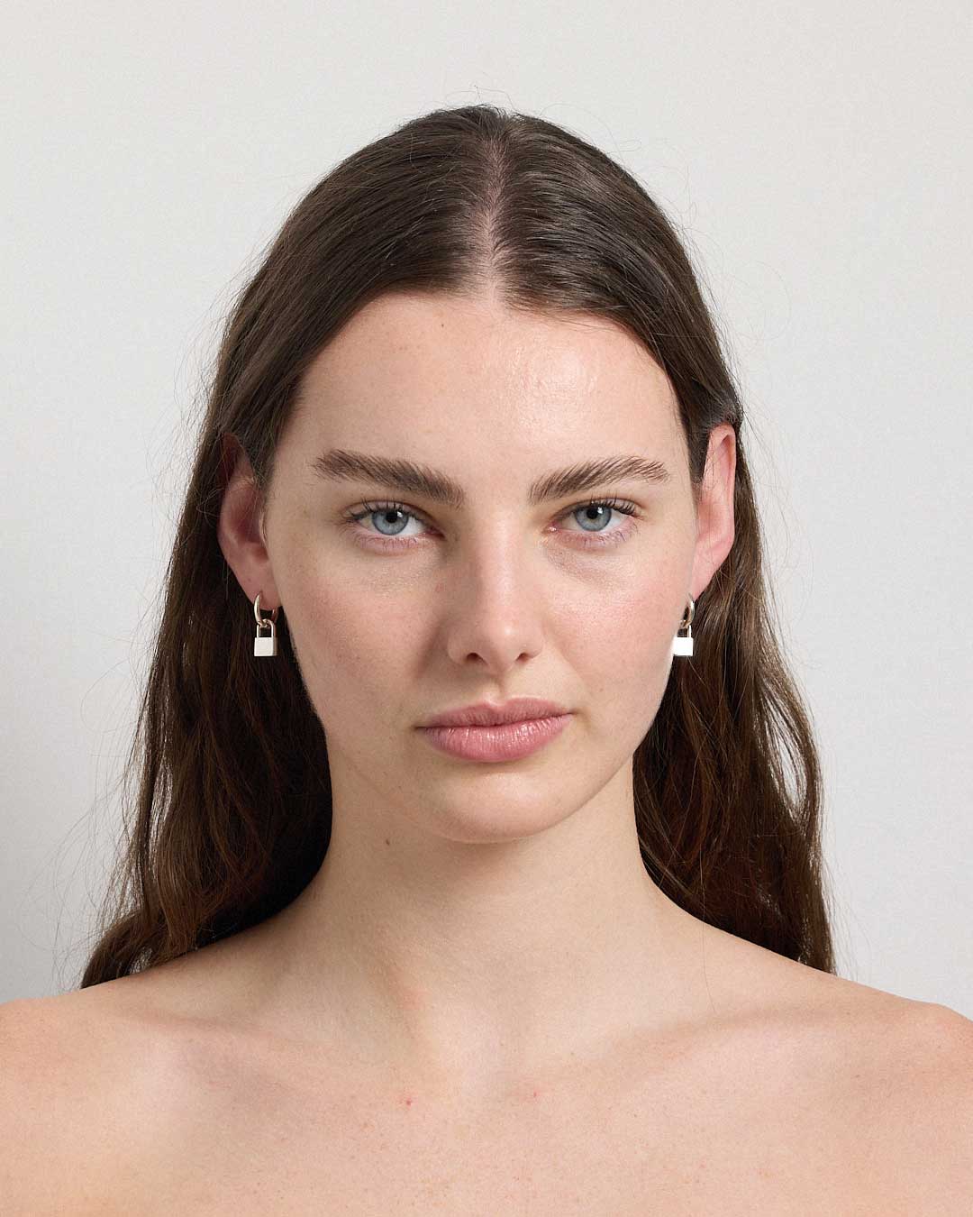 Locked Charm Earrings | 23k Gold Plated