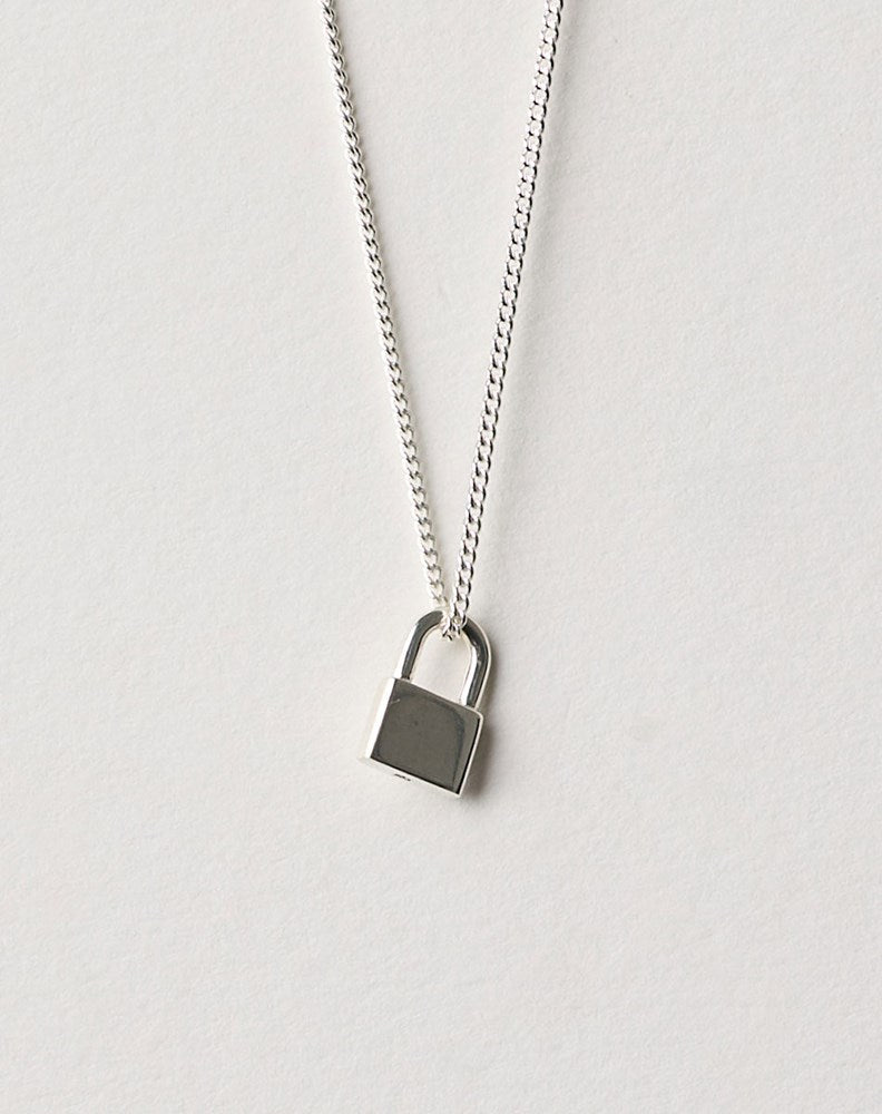 Locked Charm Necklace | Sterling Silver